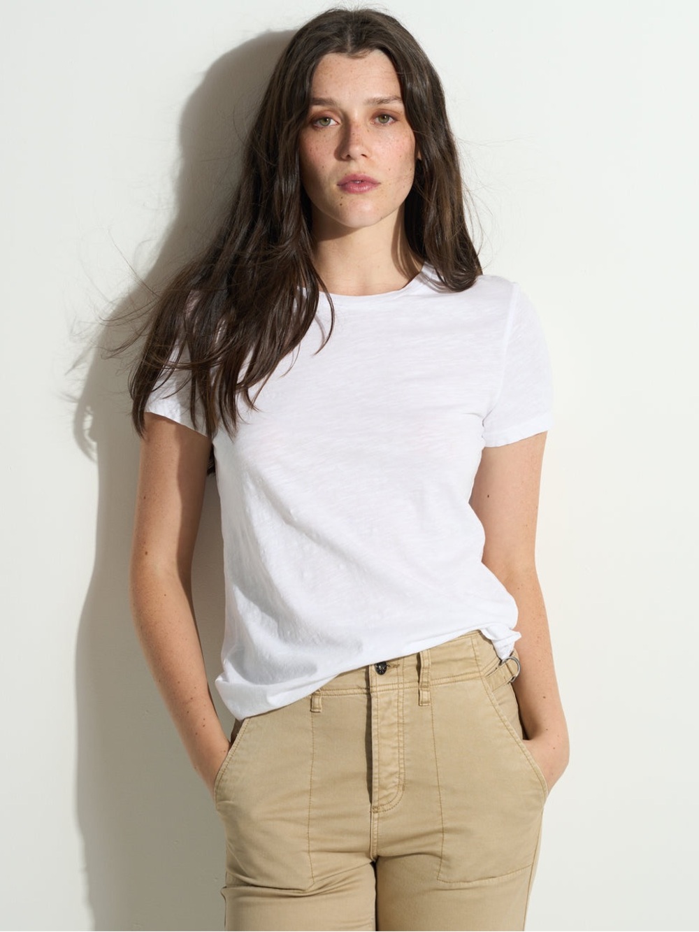 Rowan Tyler Slub Tee White Crew Neck Short Sleeve Cotton T-Shirt Bundle Set of 2
